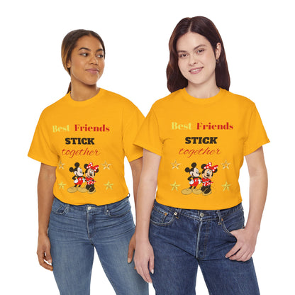 Best Friends Stick Together Tee — Cute Cartoon Graphic T-Shirt