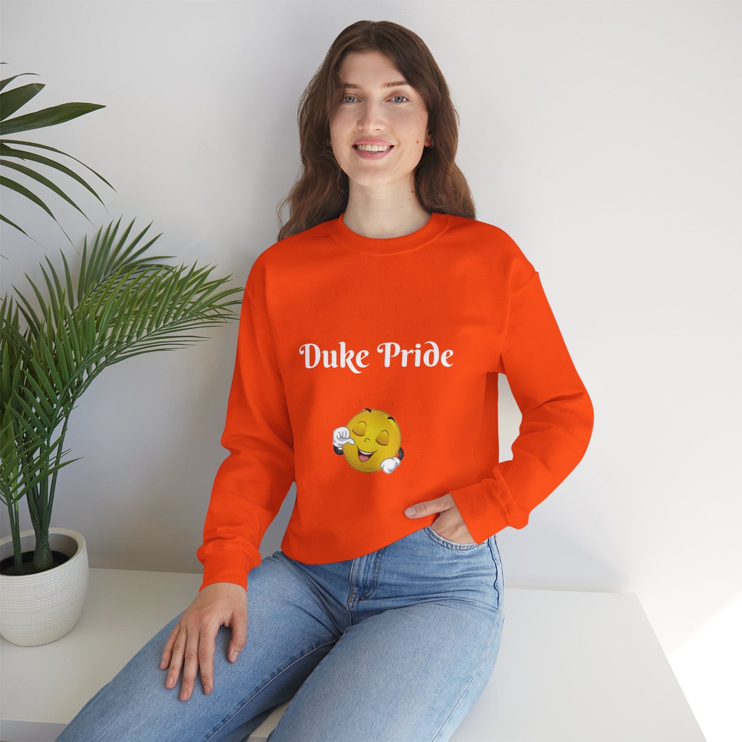 Sweatshirt — "Duke Pride" Smiling Emoji Crewneck