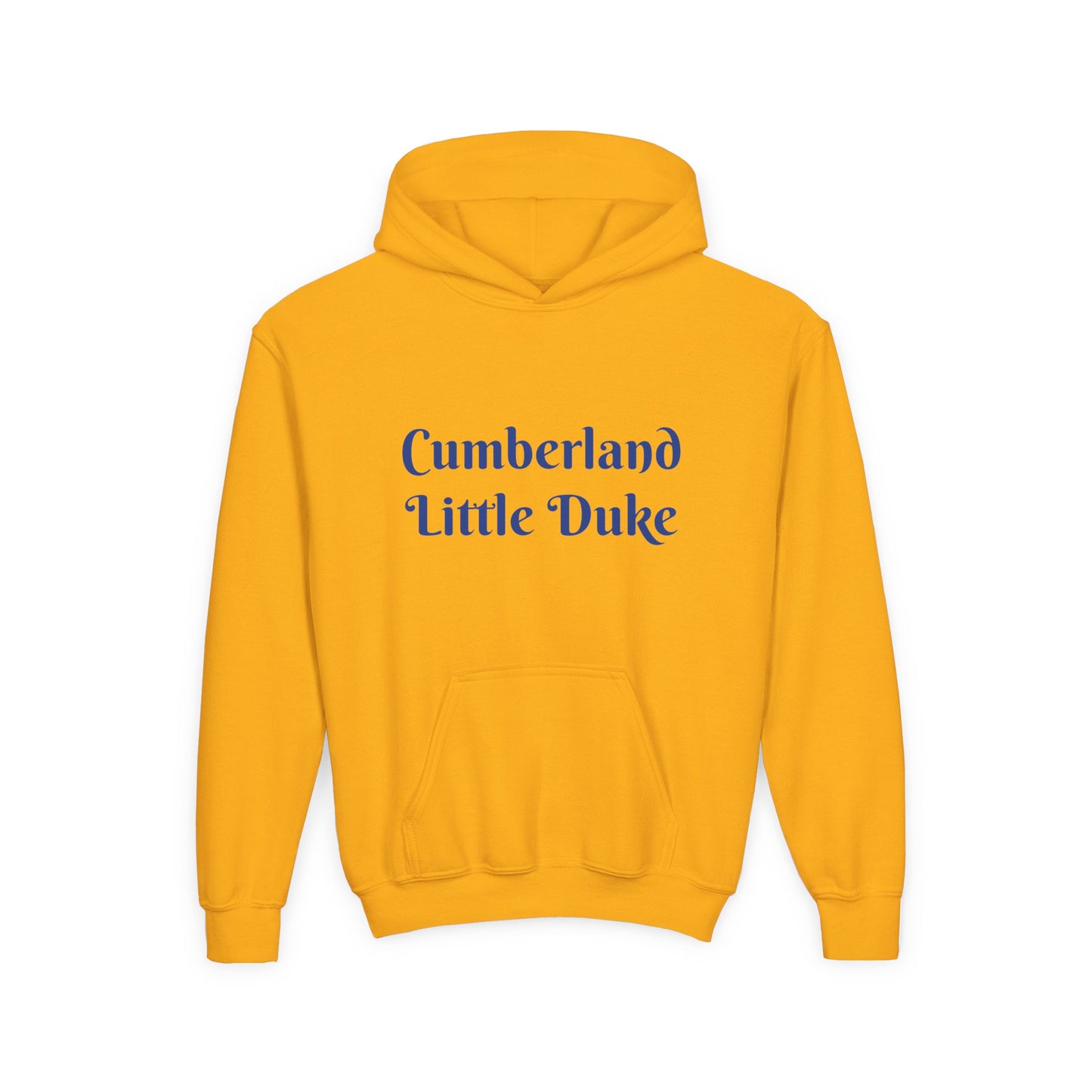 Youth Hoodie — "Cumberland Little Duke" Kids Pullover with Colorful Handprint Design