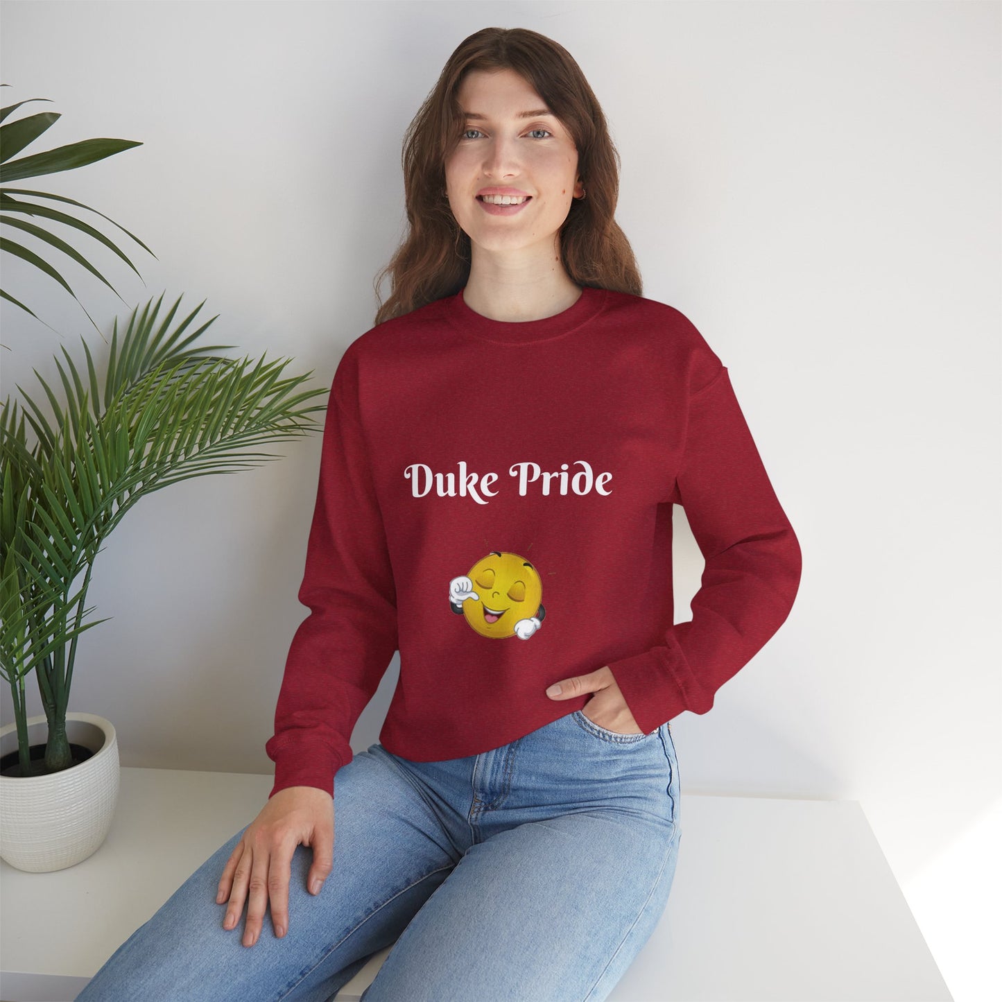 Sweatshirt — "Duke Pride" Smiling Emoji Crewneck