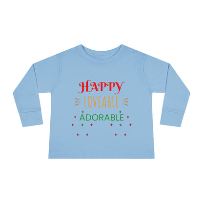 Happy Loveable Adorable Toddler Long Sleeve Tee
