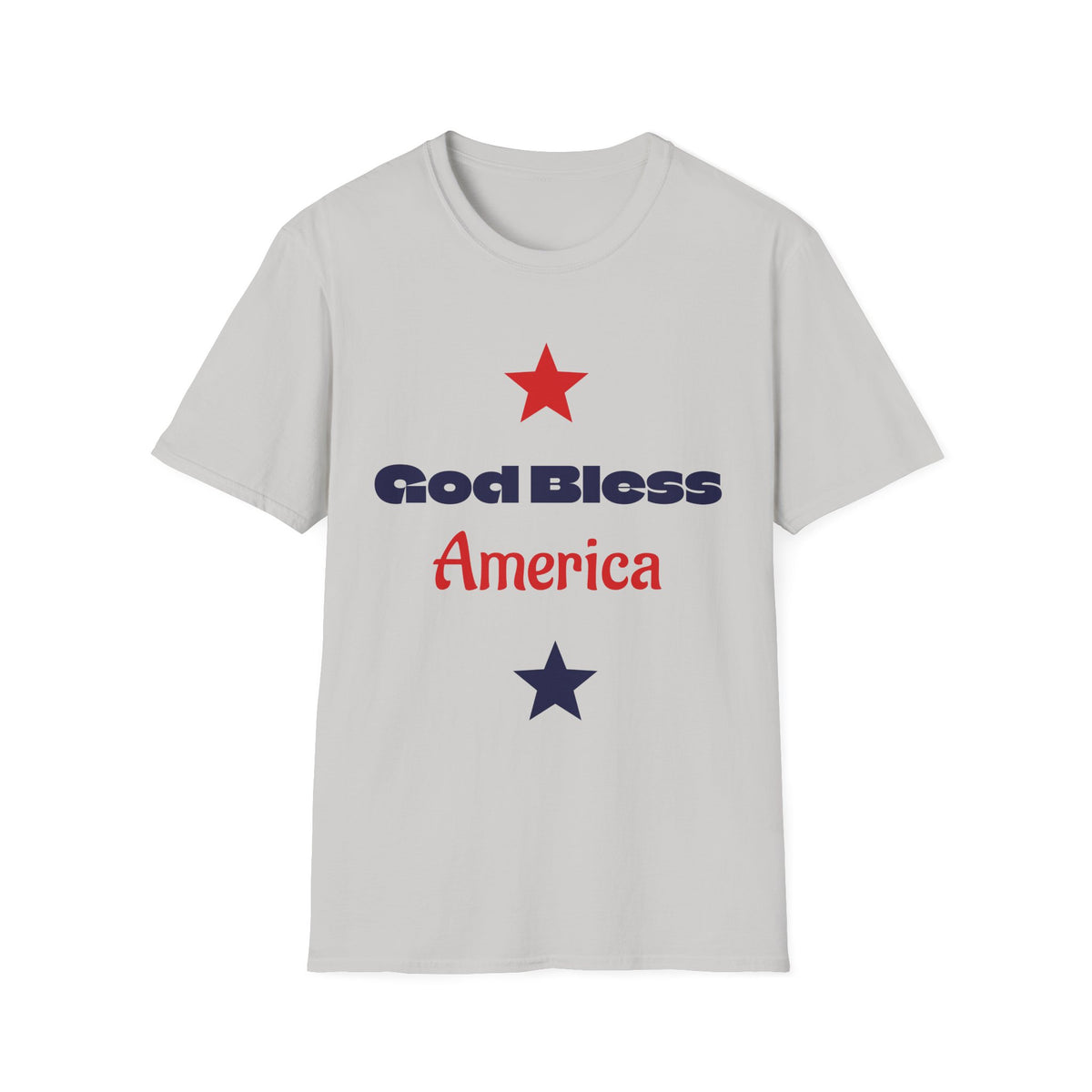 T-Shirt — "God Bless America" Patriotic Stars Tee