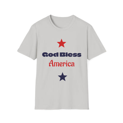 T-Shirt — "God Bless America" Patriotic Stars Tee