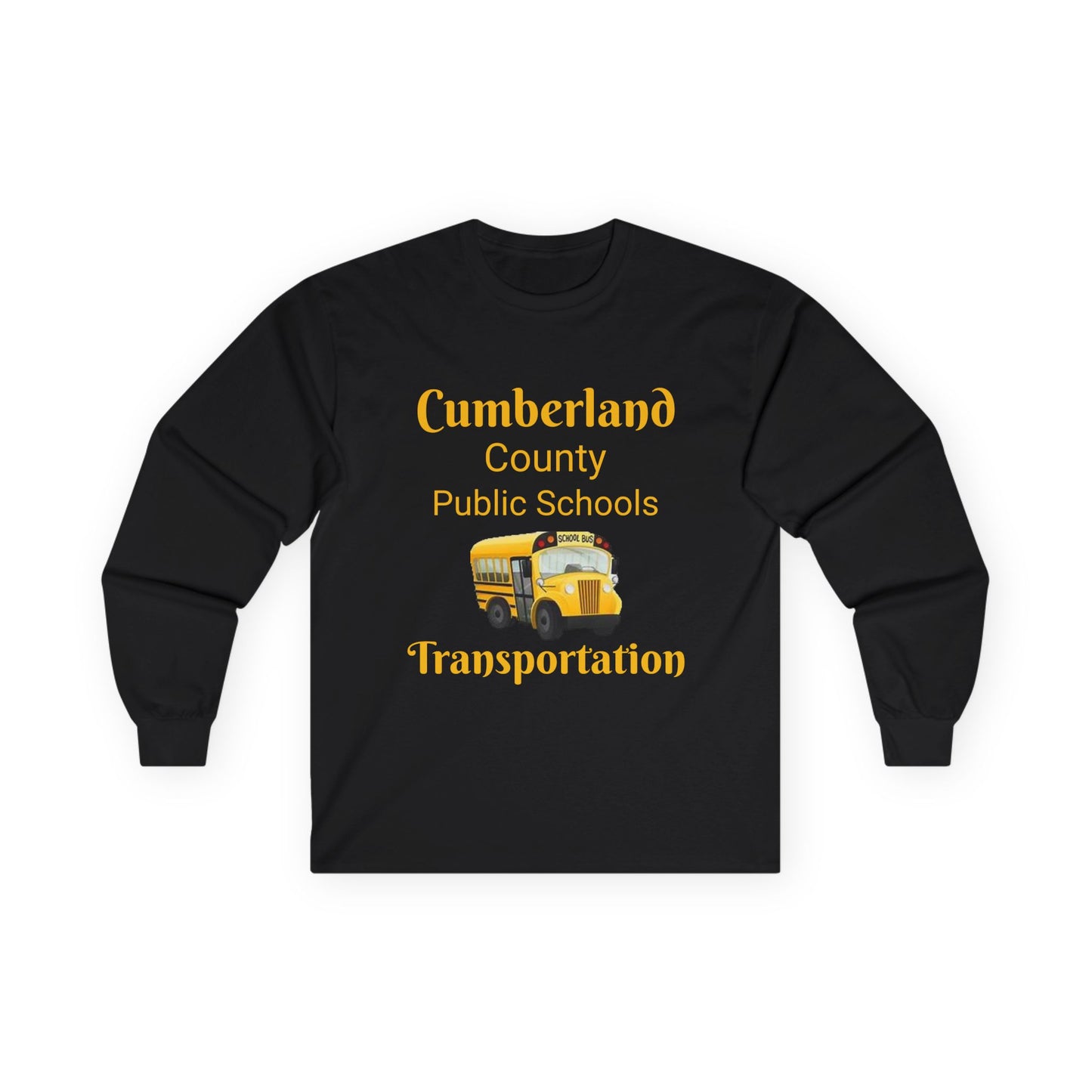 Cumberland County Public Schools Transportation Long Sleeve Tee — School Bus Crew Shirt