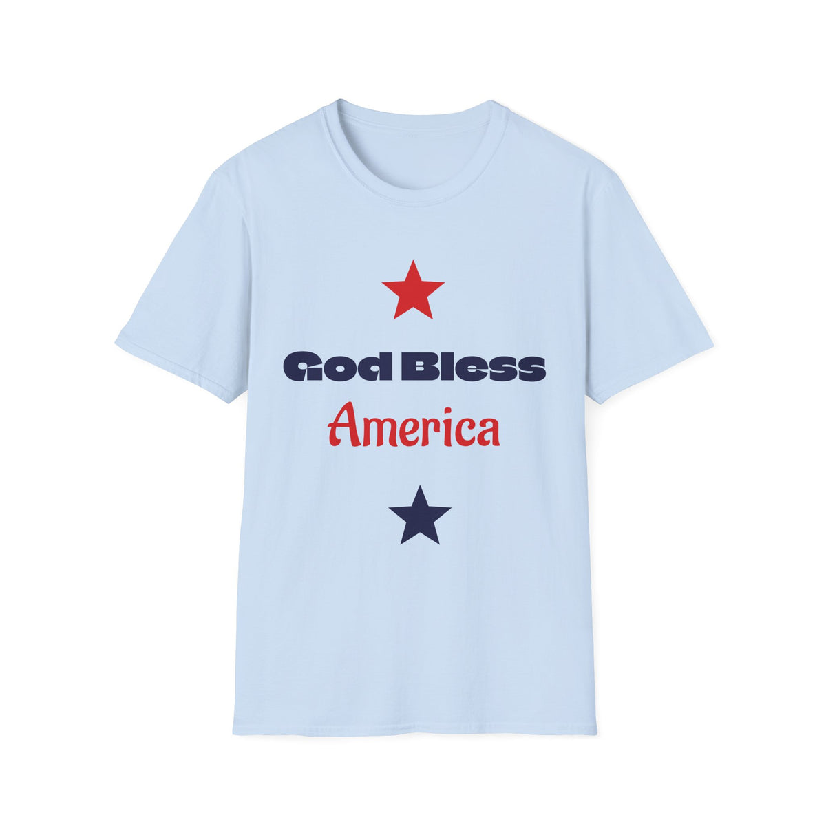 T-Shirt — "God Bless America" Patriotic Stars Tee