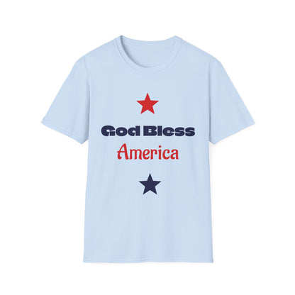 T-Shirt — "God Bless America" Patriotic Stars Tee