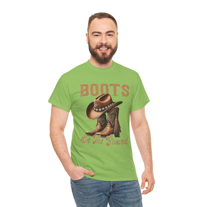 Cowboy Boots T-Shirt — "Boots On The Ground" Western Graphic Tee