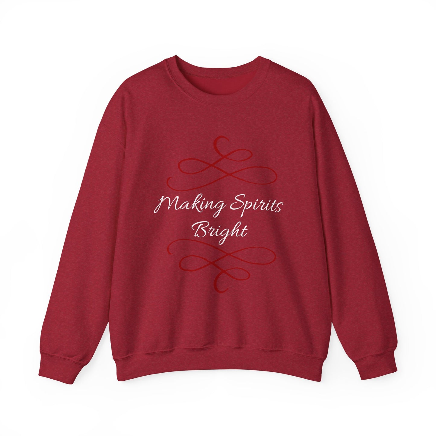 Crewneck Sweatshirt — "Making Spirits Bright" Holiday Sweatshirt (Green)
