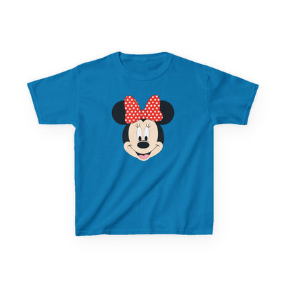 Kids Minnie Mouse Face T-Shirt — Cute Bow Graphic Tee for Toddlers & Little Kids