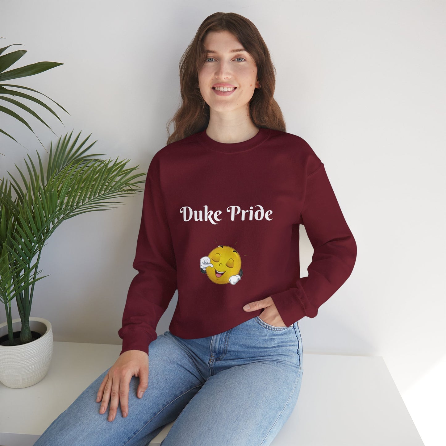 Sweatshirt — "Duke Pride" Smiling Emoji Crewneck