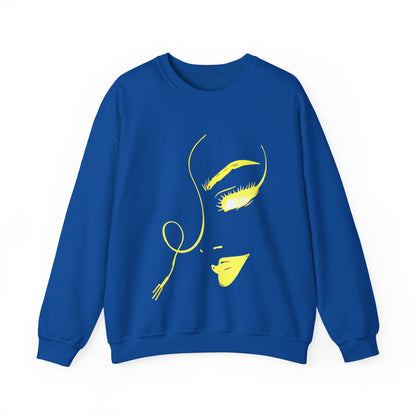 Minimal Gold Face Line Art Sweatshirt