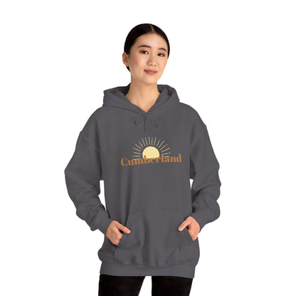 Cumberland Sunrise Hoodie — Retro Sun Graphic Hooded Sweatshirt