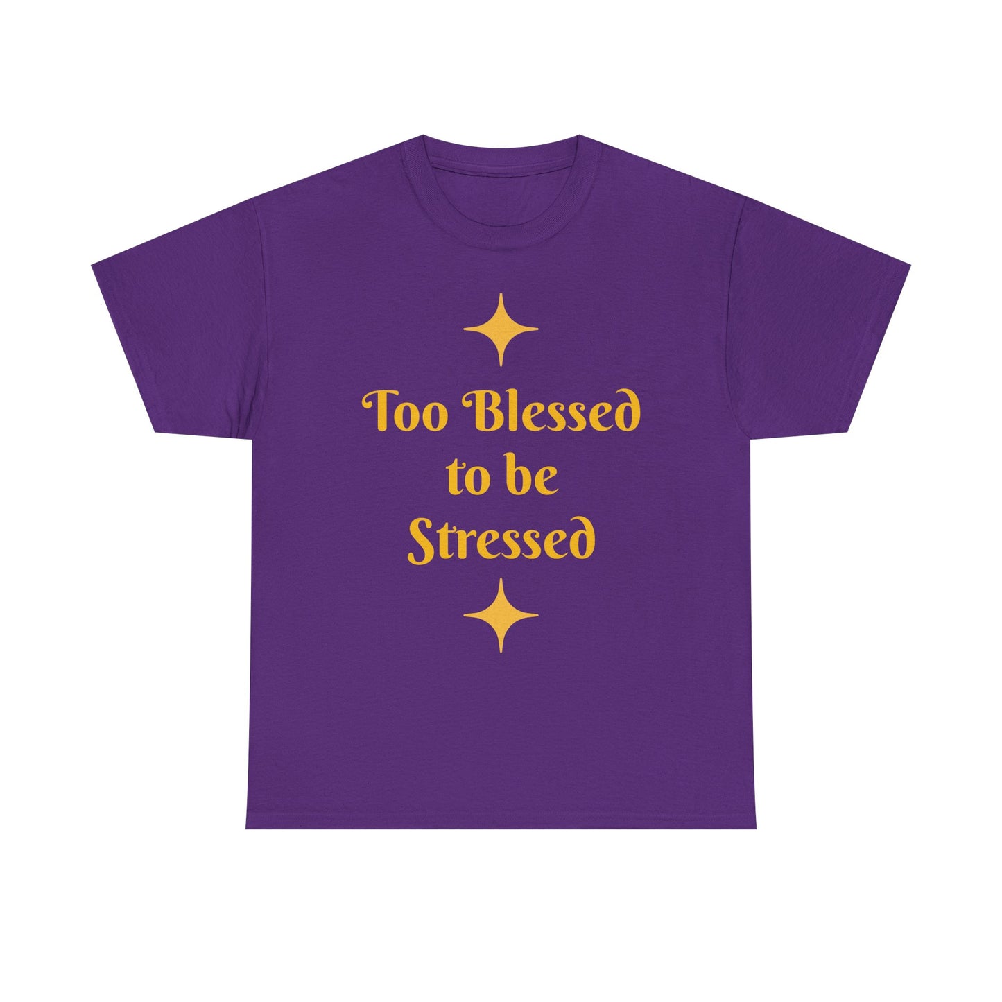 Christian Tee — "Too Blessed to be Stressed" / "Follow me while I follow Jesus"