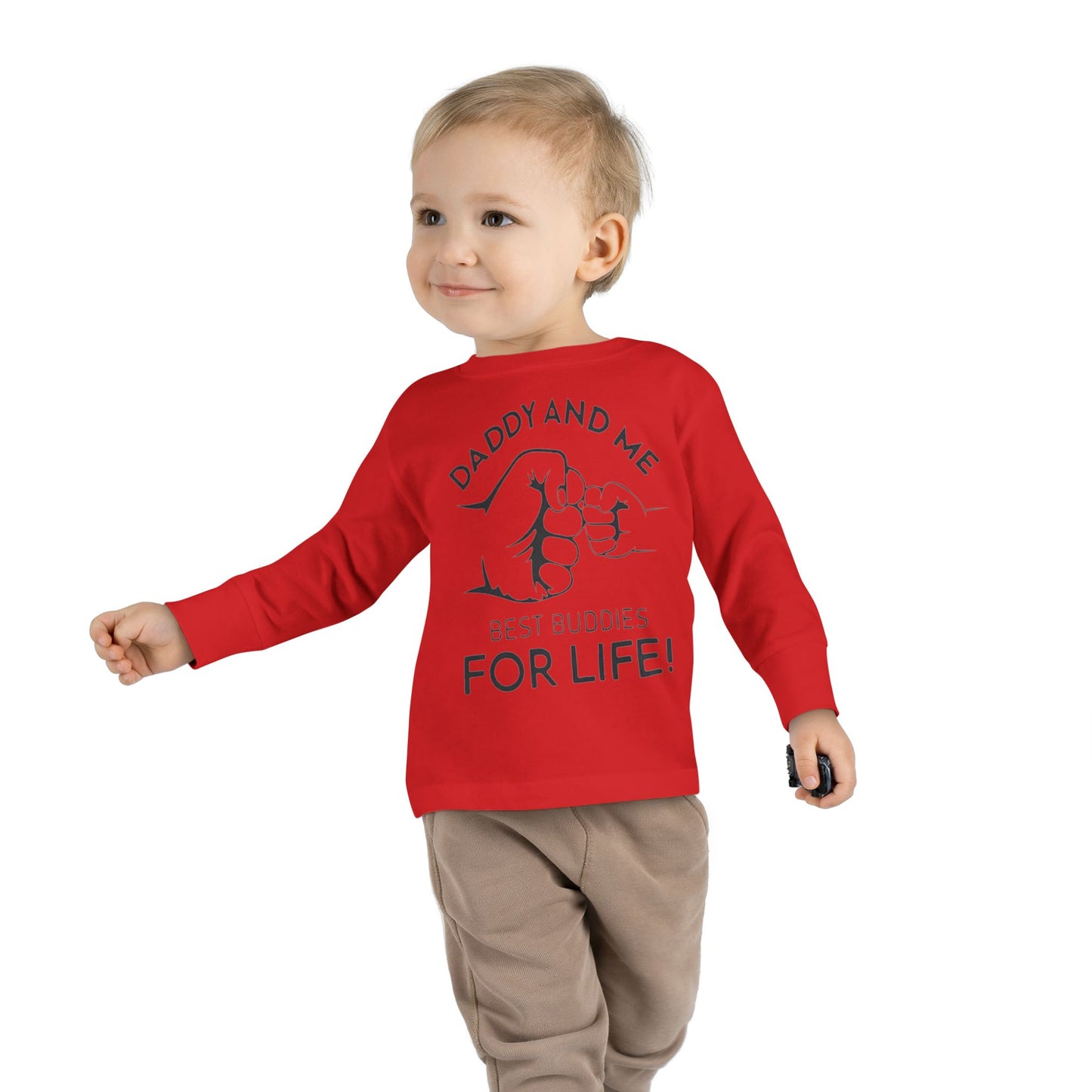 Toddler Long Sleeve Tee — "Daddy and Me Best Buddies For Life" Fist Bump Shirt