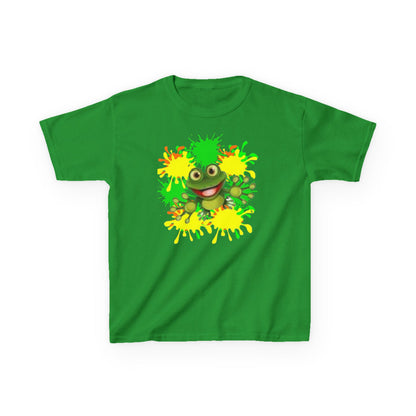 Kids Tee — Happy Green Monster Splash Graphic