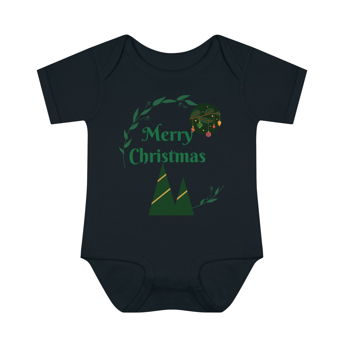 Merry Christmas Infant Baby Rib Bodysuit
