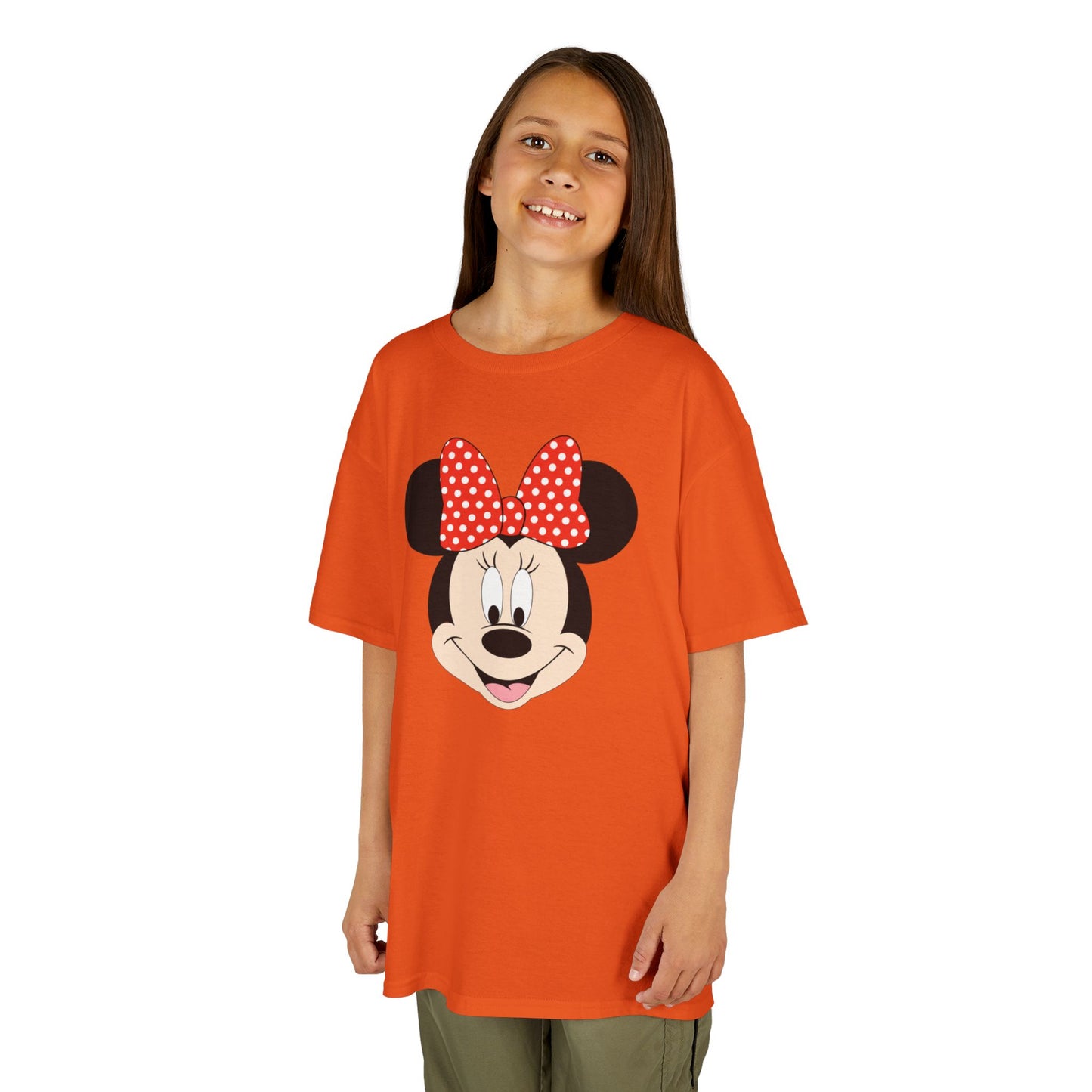 Kids Minnie Mouse Face T-Shirt — Cute Bow Graphic Tee for Toddlers & Little Kids
