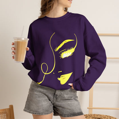 Minimal Gold Face Line Art Sweatshirt