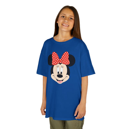 Kids Minnie Mouse Face T-Shirt — Cute Bow Graphic Tee for Toddlers & Little Kids