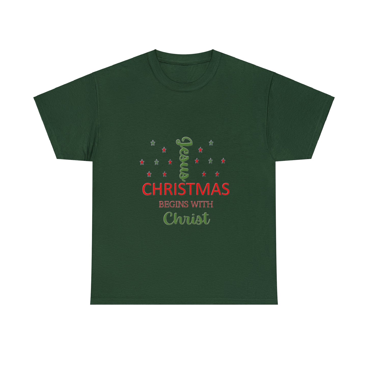 Christmas Begins With Christ Unisex Heavy Cotton Tee