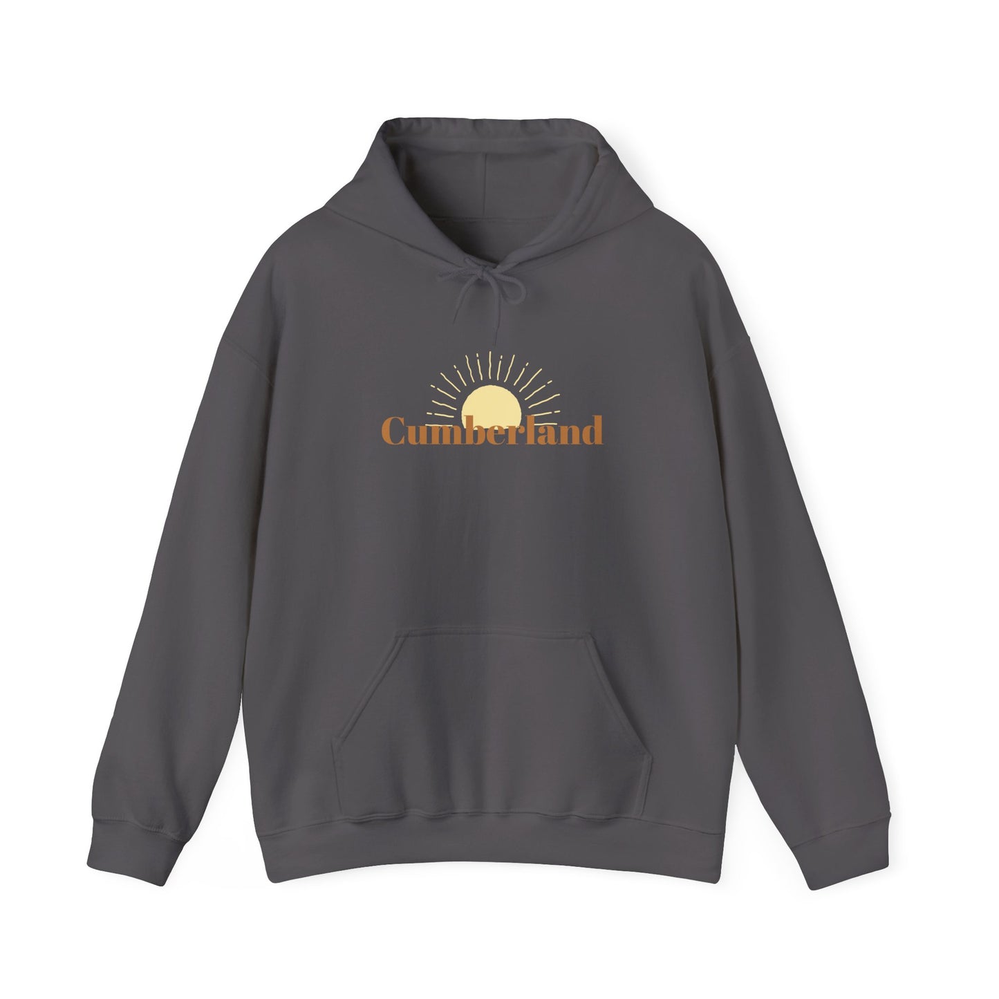 Cumberland Sunrise Hoodie — Retro Sun Graphic Hooded Sweatshirt