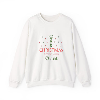 Christmas Begins With Christ Unisex Heavy Blend Hooded Sweatshirt