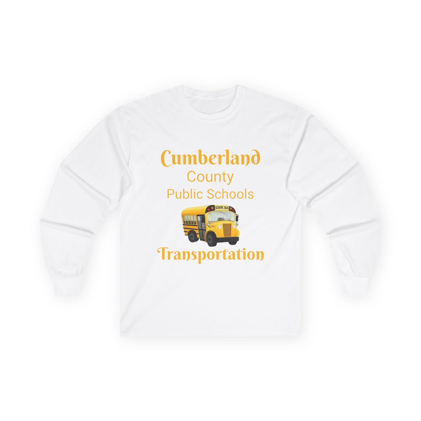 Cumberland County Public Schools Transportation Long Sleeve Tee — School Bus Crew Shirt