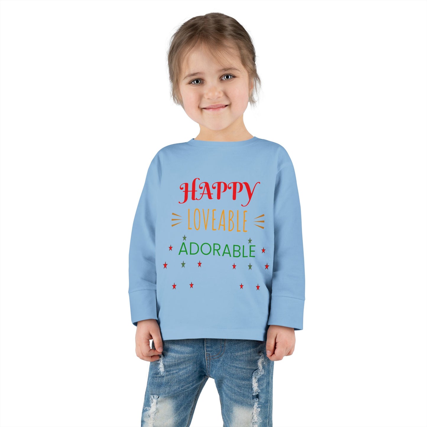Happy Loveable Adorable Toddler Long Sleeve Tee