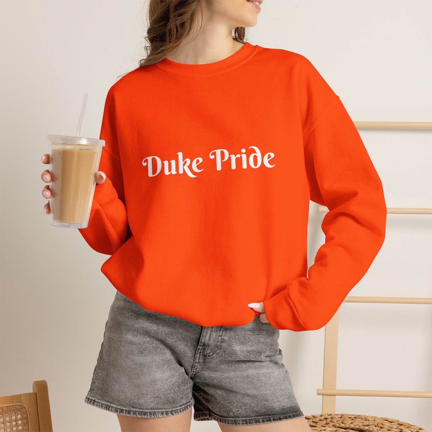 Crewneck Sweatshirt — "Duke Pride" Classic School Spirit Graphic