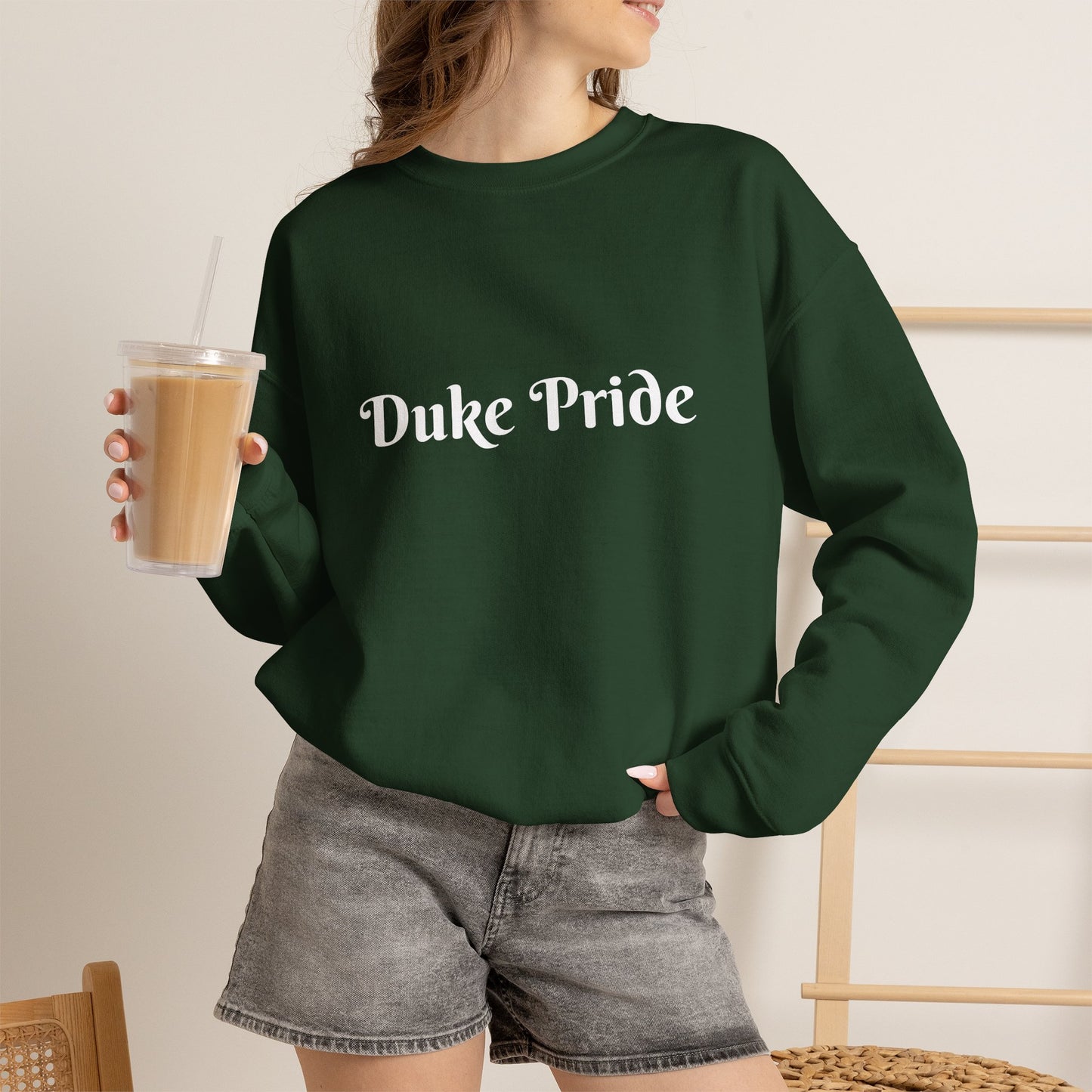 Crewneck Sweatshirt — "Duke Pride" Classic School Spirit Graphic