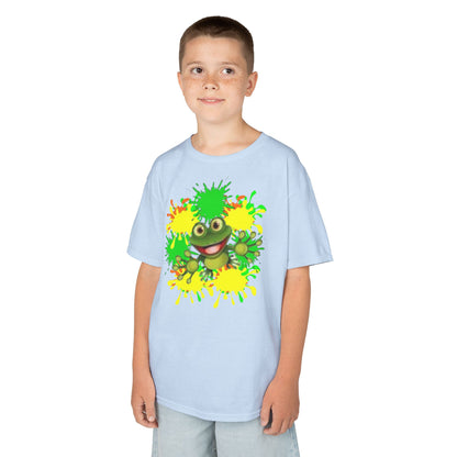 Kids Tee — Happy Green Monster Splash Graphic