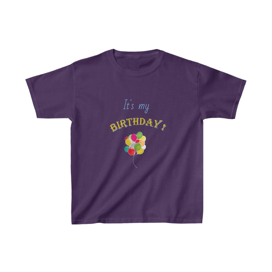 It's my Birthday Balloons Kids Heavy Cotton T-shirt