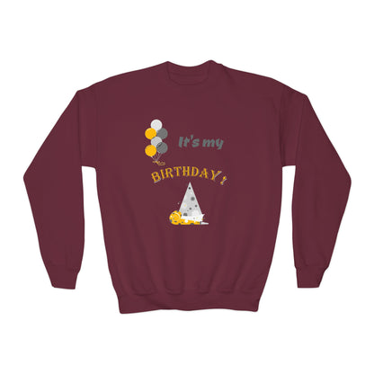 It's My Birthday Youth Crewneck Sweatshirt — Kids' Birthday Sweatshirt