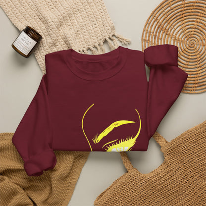 Minimal Gold Face Line Art Sweatshirt