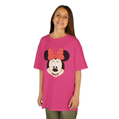 Kids Minnie Mouse Face T-Shirt — Cute Bow Graphic Tee for Toddlers & Little Kids