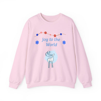 Joy to the World Crewneck Sweatshirt — Cute Reindeer Sweater