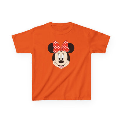 Kids Minnie Mouse Face T-Shirt — Cute Bow Graphic Tee for Toddlers & Little Kids