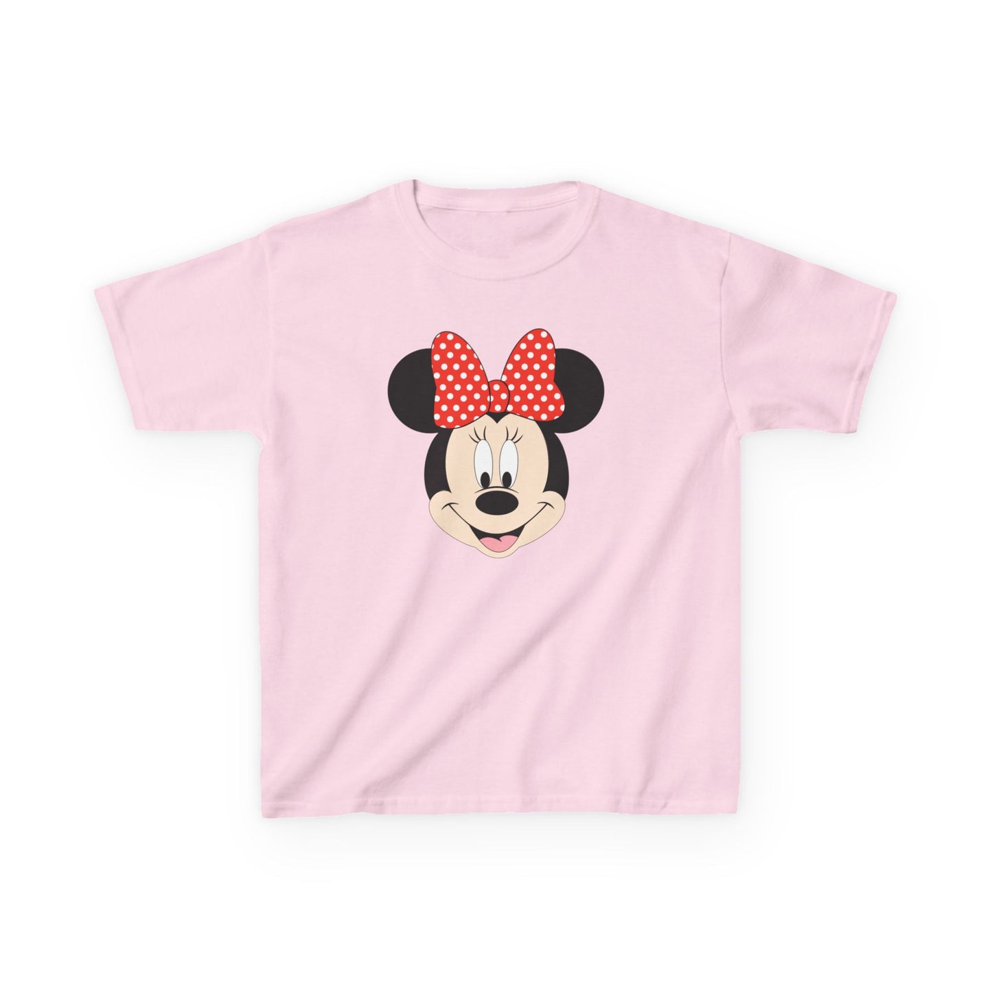 Kids Minnie Mouse Face T-Shirt — Cute Bow Graphic Tee for Toddlers & Little Kids