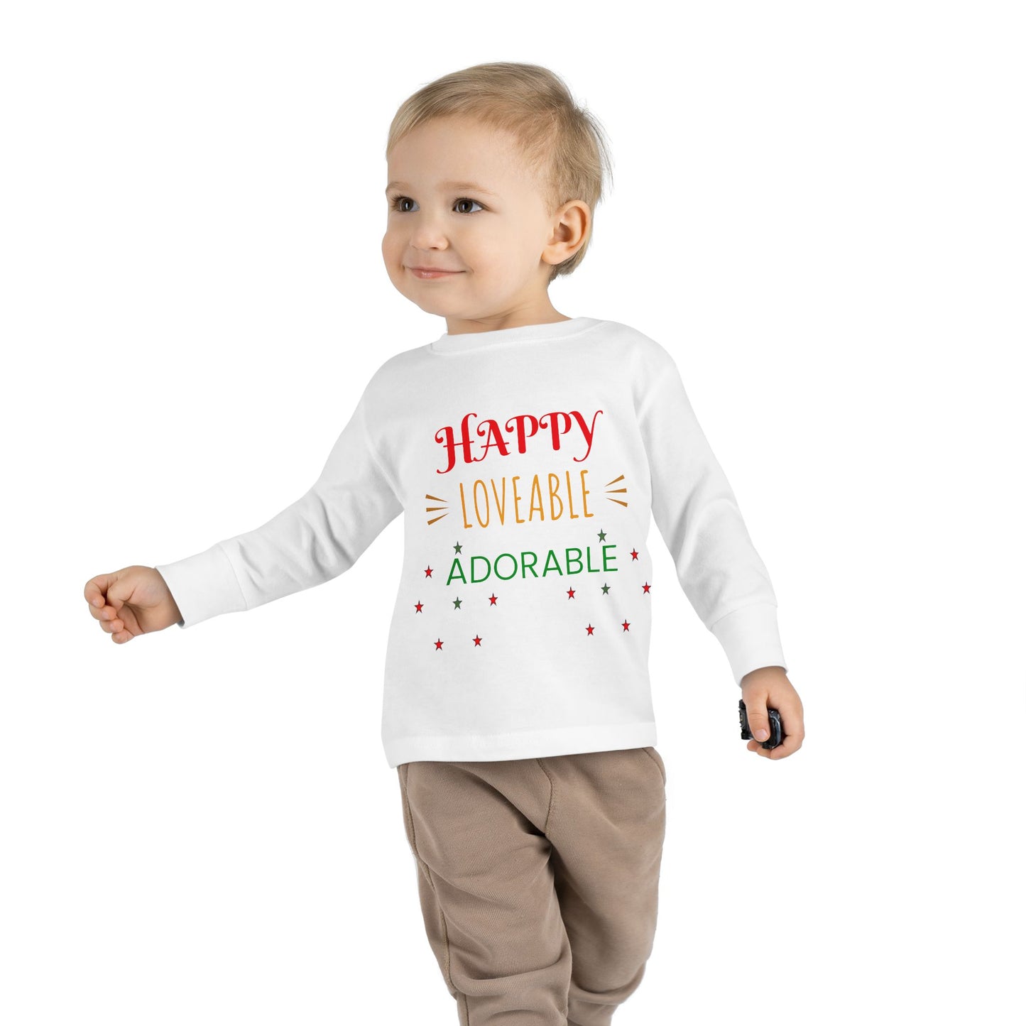 Happy Loveable Adorable Toddler Long Sleeve Tee