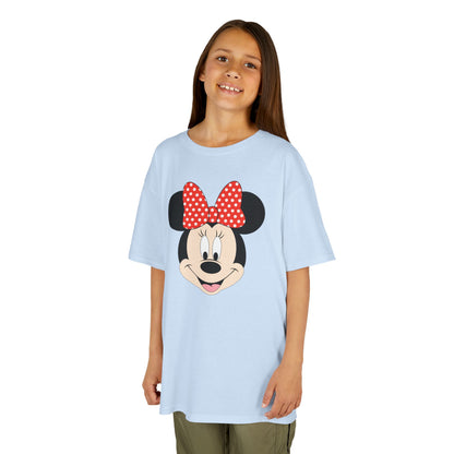 Kids Minnie Mouse Face T-Shirt — Cute Bow Graphic Tee for Toddlers & Little Kids