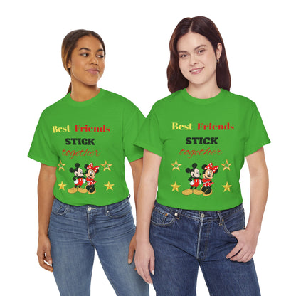 Best Friends Stick Together Tee — Cute Cartoon Graphic T-Shirt