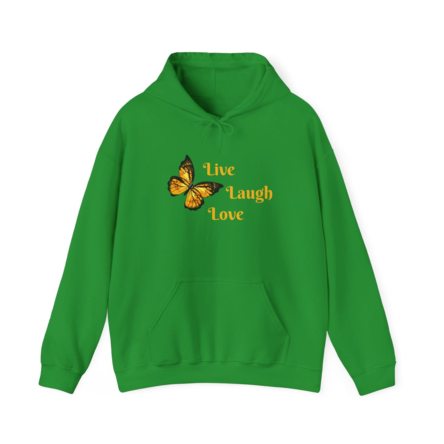 Butterfly "Live Laugh Love" Hoodie - Cozy Inspirational Graphic Sweatshirt