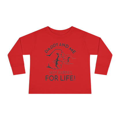 Toddler Long Sleeve Tee — "Daddy and Me Best Buddies For Life" Fist Bump Shirt