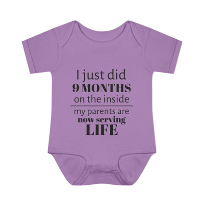 Baby Bodysuit - "I Just Did 9 Months on the Inside" Funny Newborn Onesie