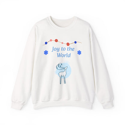 Joy to the World Crewneck Sweatshirt — Cute Reindeer Sweater