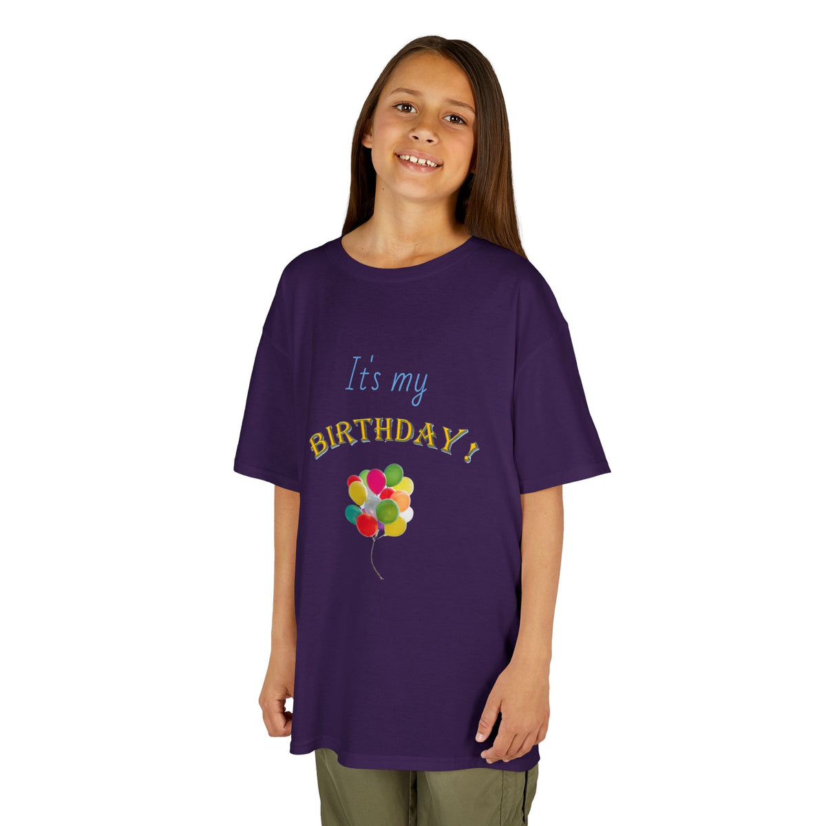It's my Birthday Balloons Kids Heavy Cotton T-shirt