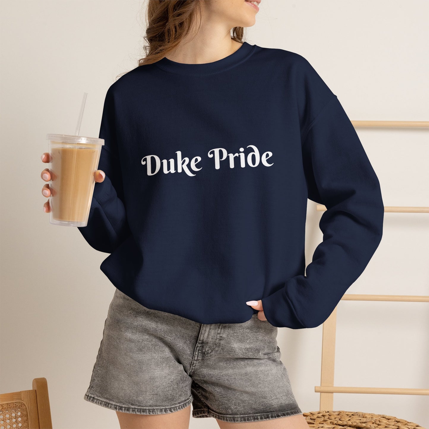 Crewneck Sweatshirt — "Duke Pride" Classic School Spirit Graphic