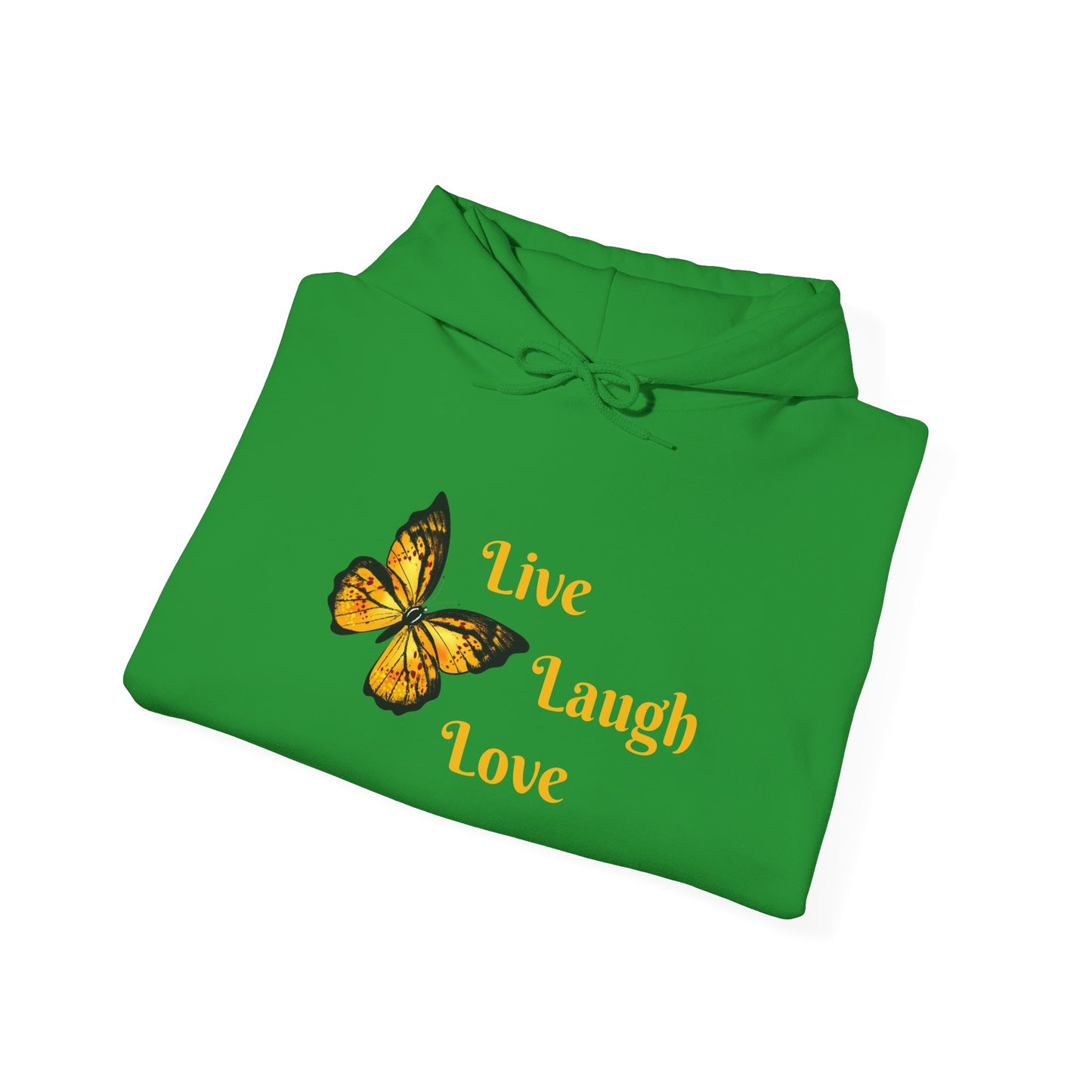 Butterfly "Live Laugh Love" Hoodie - Cozy Inspirational Graphic Sweatshirt