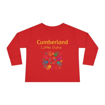 Toddler Long Sleeve Tee - 'Cumberland Little Learners' Colorful Handprint Circle