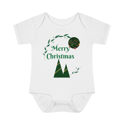 Merry Christmas Infant Baby Rib Bodysuit